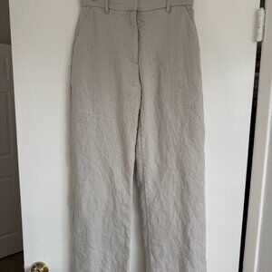 Abercrombie & Fitch Light Tan Linen Tailored Pant